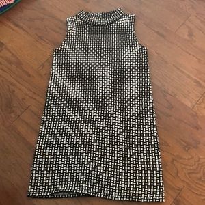 Zara black + white mock neck knit dress-size Small